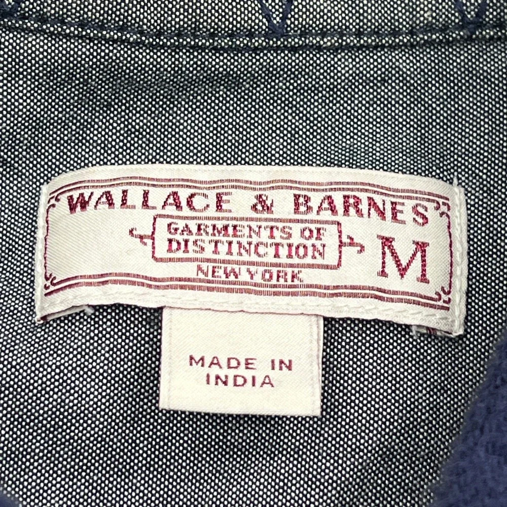 Wallace & Barnes Shirt Mens Medium Blue Windowpane Heavy Flannel Button Up K2518